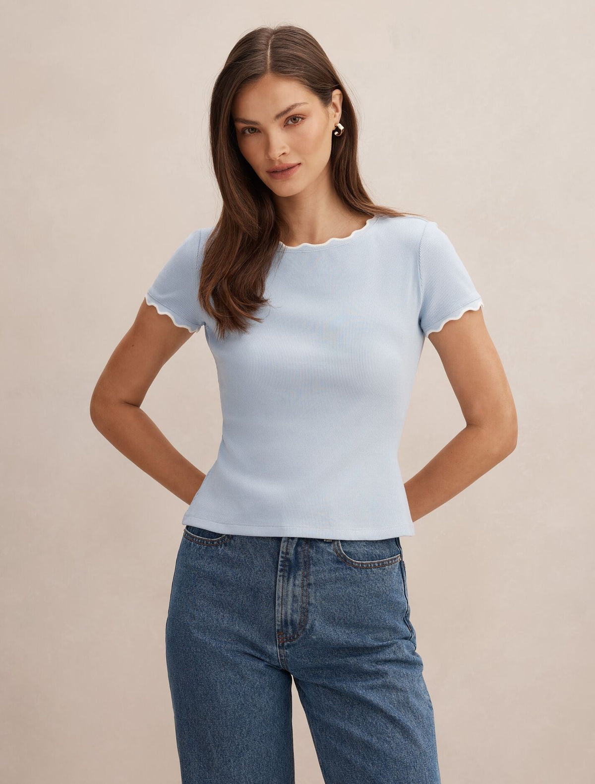 Rebecca Scallop Trim T-Shirt